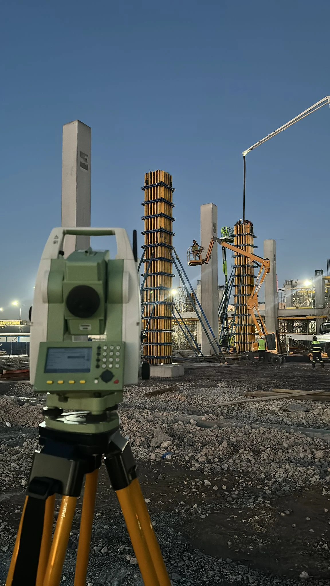 Kolon imalatında total station ile ölçüm
